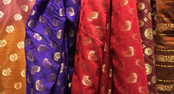 Saris used for royal costumes