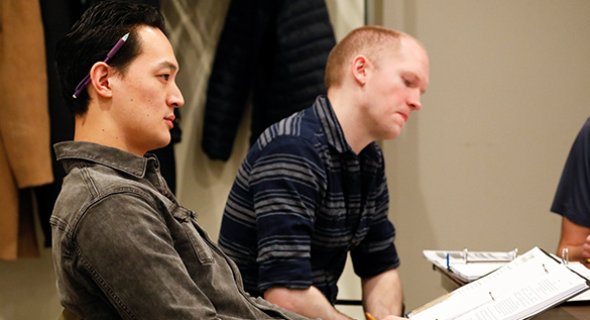 Edward Chin-Lyn and Stage Manager Joshua Gustafson. Photo by Chasi Annexy.