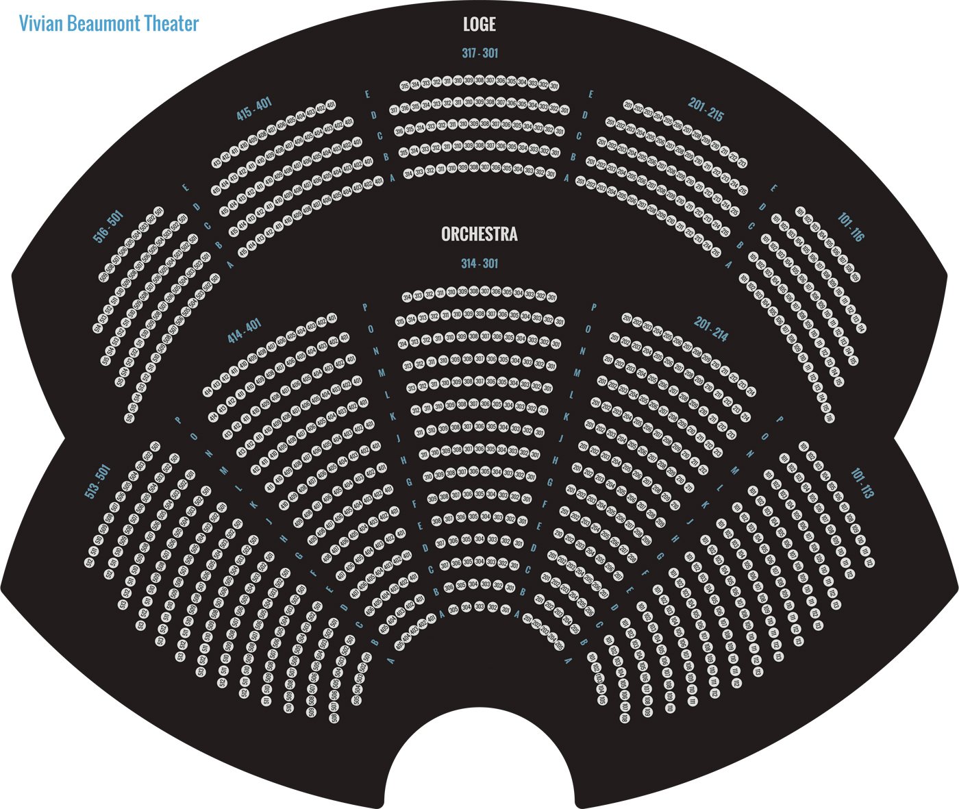 Vivian Beaumont Theater General Seating Chart