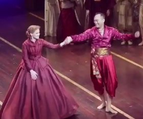 Kelli O'Hara and Ken Watanabe taking their bows in THE KING AND I.