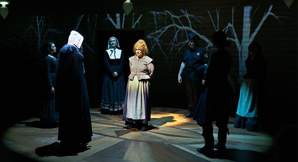 The cast of Lincoln Center Theater's BECKY NURSE OF SALEM. Photo by Kyle Froman.