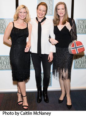 Jennifer Ehle, Angela Pierce, and Henny Russell at opening night of OSLO on Broadway. Photo by Caitlin McNaney.