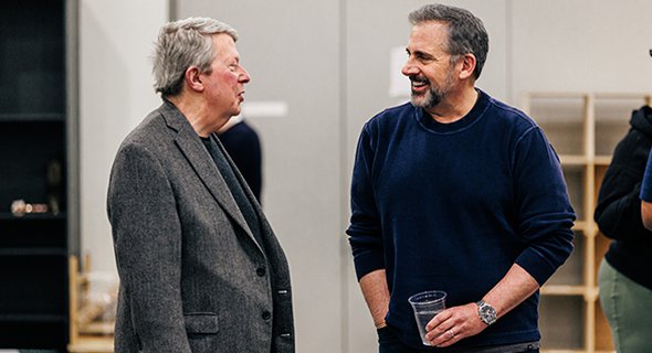 LCT Producing Artistic Director André Bishop and Steve Carell. Photo by Marc J. Franklin.
