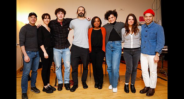 The cast with playwright Keith Bunin and director Tyne Rafaeli. Photo by Chasi Annexy.